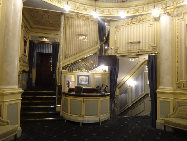 The entrance foyer of the  Wyndham Theatre in October 2021