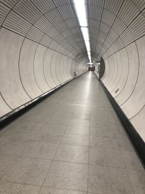 The initial tunnel in exiting Liverpool street station at the Moorgate end
